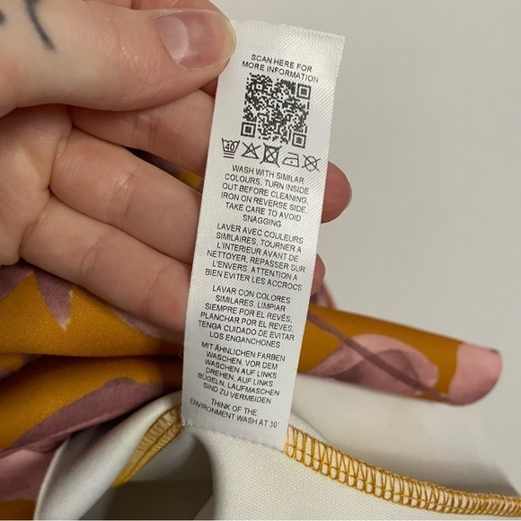 ASOS Design Watercolor Floral Print Square Neck Smock Mini Dress - Picture 11 of 14